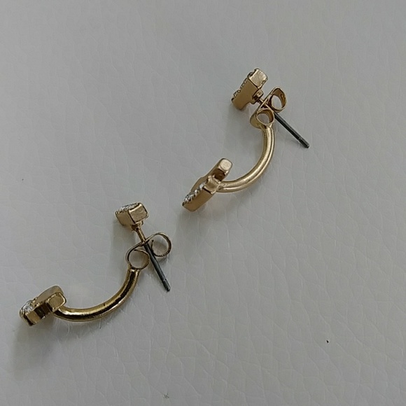 Deco Gold Post Rhineston Earrings - Picture 3 of 7